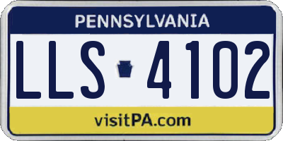 PA license plate LLS4102