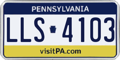 PA license plate LLS4103