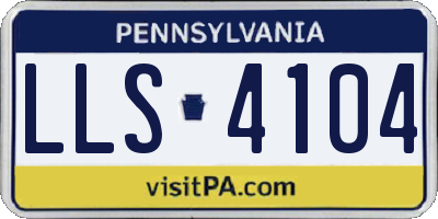PA license plate LLS4104