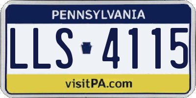 PA license plate LLS4115