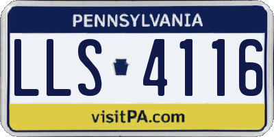 PA license plate LLS4116