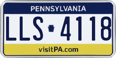 PA license plate LLS4118