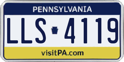 PA license plate LLS4119