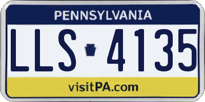 PA license plate LLS4135