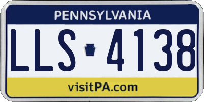 PA license plate LLS4138