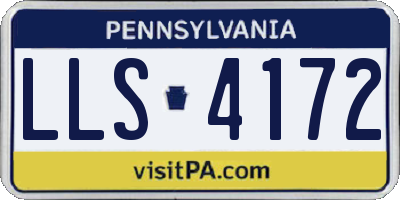 PA license plate LLS4172