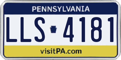 PA license plate LLS4181