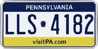 PA license plate LLS4182
