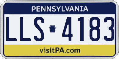 PA license plate LLS4183