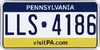 PA license plate LLS4186