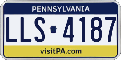 PA license plate LLS4187