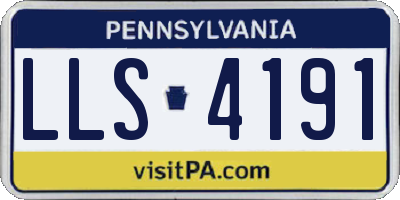 PA license plate LLS4191