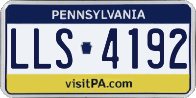 PA license plate LLS4192