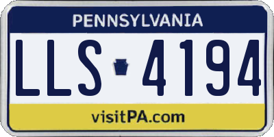 PA license plate LLS4194