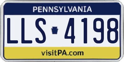 PA license plate LLS4198