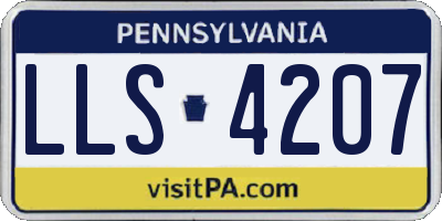 PA license plate LLS4207