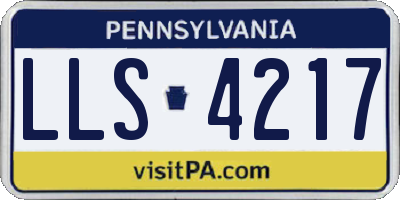PA license plate LLS4217