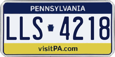 PA license plate LLS4218