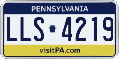 PA license plate LLS4219