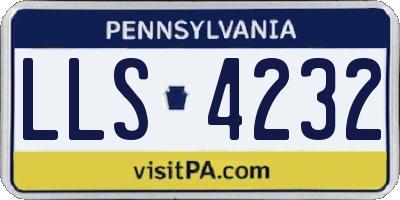 PA license plate LLS4232