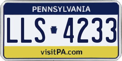 PA license plate LLS4233