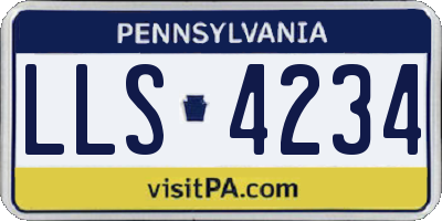 PA license plate LLS4234