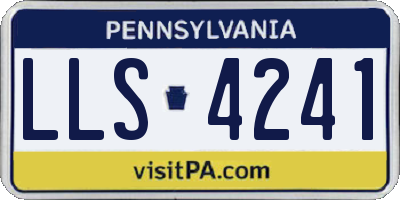 PA license plate LLS4241