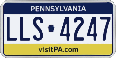 PA license plate LLS4247