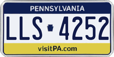 PA license plate LLS4252