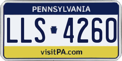 PA license plate LLS4260