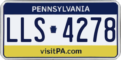 PA license plate LLS4278