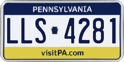 PA license plate LLS4281