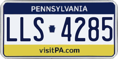 PA license plate LLS4285