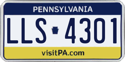 PA license plate LLS4301