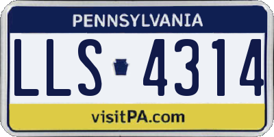 PA license plate LLS4314