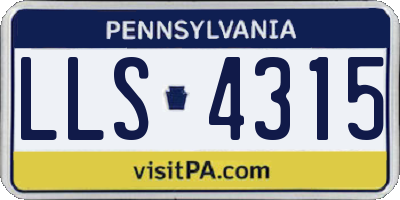 PA license plate LLS4315