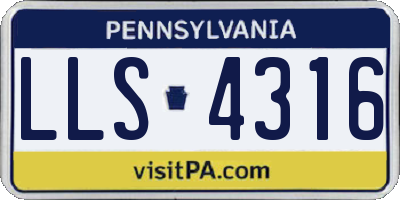 PA license plate LLS4316