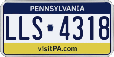 PA license plate LLS4318
