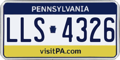 PA license plate LLS4326