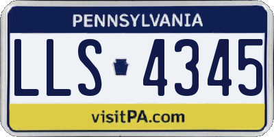 PA license plate LLS4345