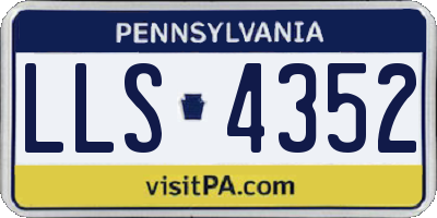 PA license plate LLS4352
