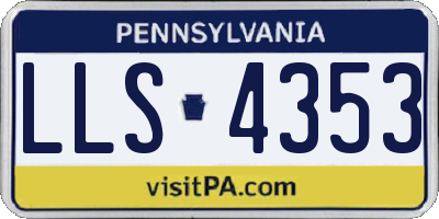 PA license plate LLS4353