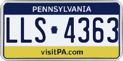 PA license plate LLS4363