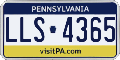 PA license plate LLS4365