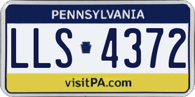 PA license plate LLS4372