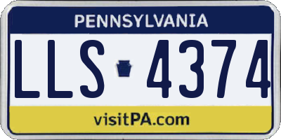 PA license plate LLS4374