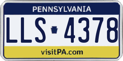 PA license plate LLS4378