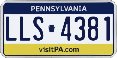 PA license plate LLS4381