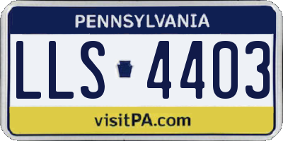 PA license plate LLS4403