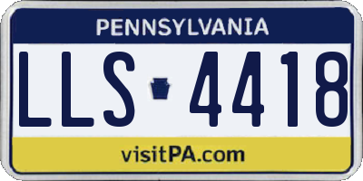 PA license plate LLS4418